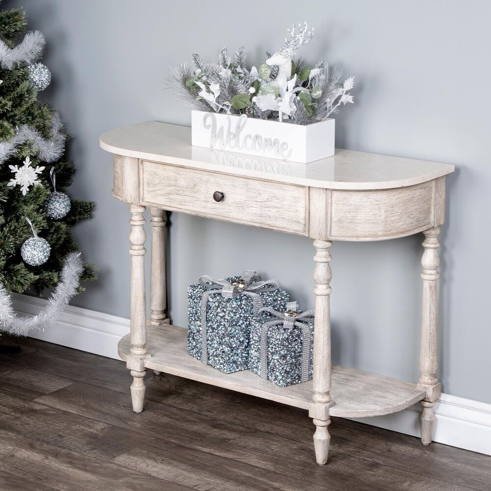 Butler Specialty Company Danielle Console Table in Grey and White Marble, , large