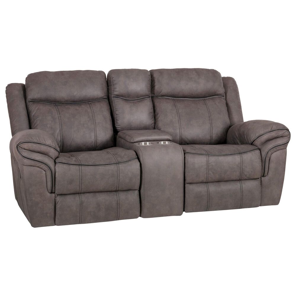 Linon Home Decor Galloway Manual Loveseat in Stone Gray, , large
