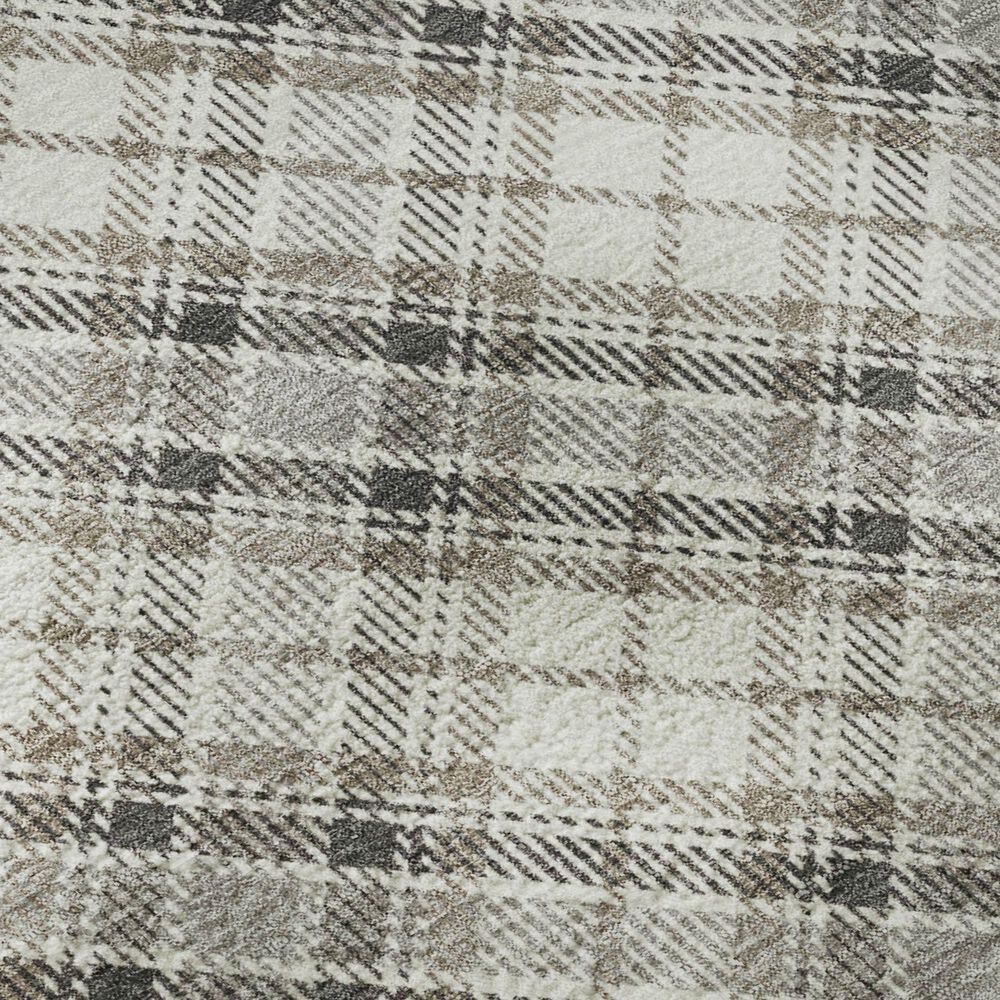 Dalyn Rug Company Soft Essentials Plaid Putty 9' x 12' Indoor/Outdoor Area Rug, , large