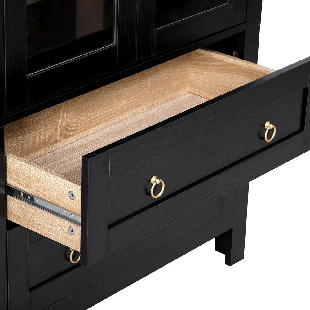 HOMLUX 71" Arched Kitchen Pantry Cabinet in Black, , large