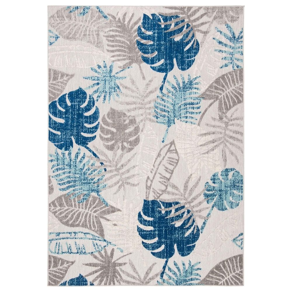 Safavieh Cabana CBN831F 6" x 9" Grey and Blue Indoor/Outdoor Area Performance Rug, , large