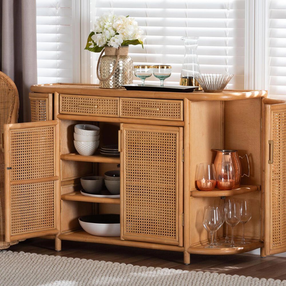 Baxton Studio McKenna 2-Drawer Sideboard in Light Honey, , large