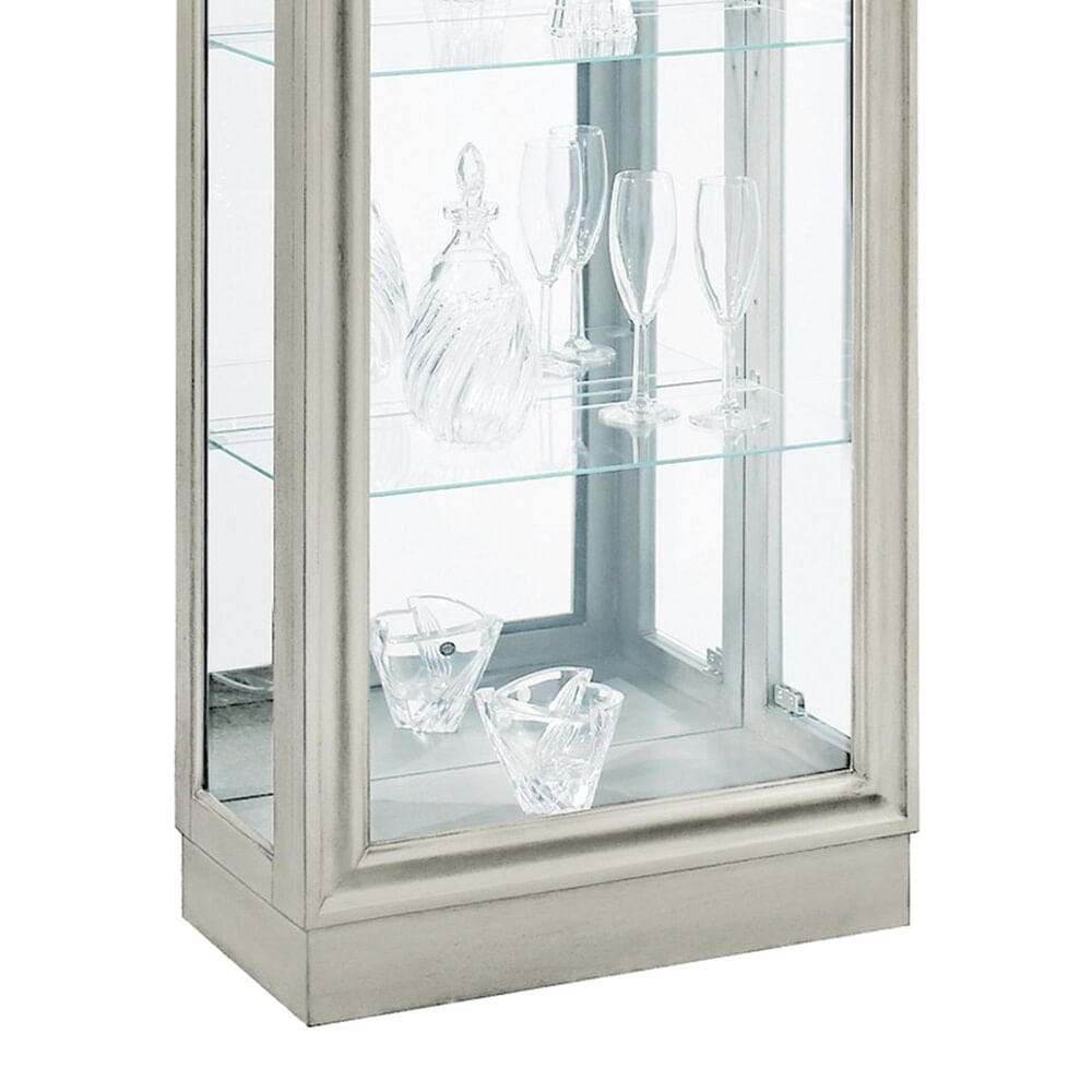 Chapel Hill 5-Shelf Curio Cabinet in Platinum Silver, , large