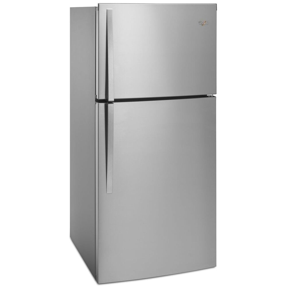Whirlpool 19.2 Cu. Ft. Top Freezer Refrigerator with LED Interior Lighting in Monochromatic Stainless Steel, , large