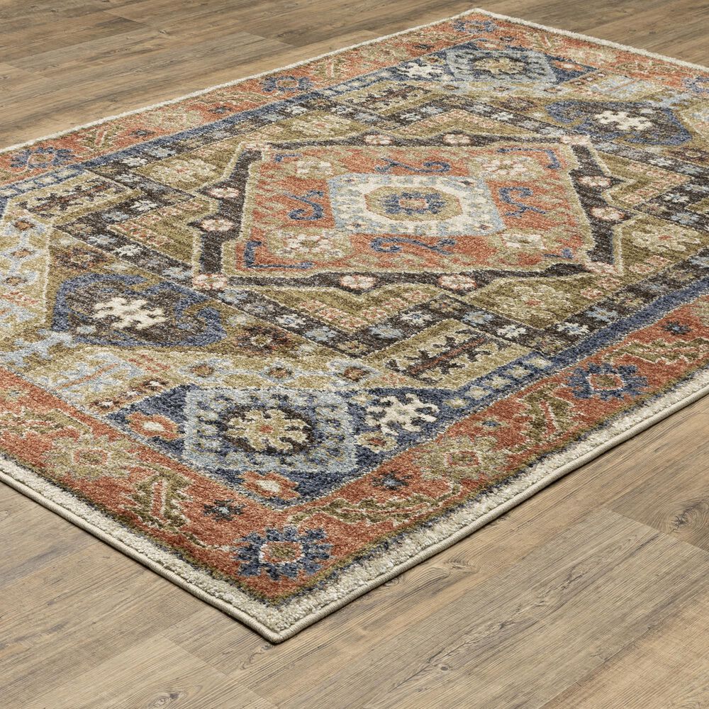 ROW by Oriental Weavers Gemma Rust and Blue 2'3" x 7' Runner, , large
