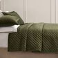 Hampton Park Charleston Queen Velvet Coverlet Set in Green, , large
