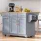 HOMLUX 59" Kitchen Island with 2 Pull Out Cabinet Organizers in Grey, , large