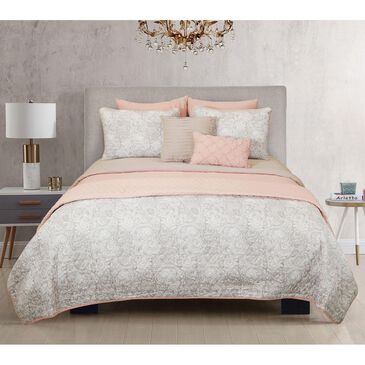 Hallmart Collectibles Kaylan 6-Piece Twin Layered Comforter and Coverlet Set in Blush Taupe, , large