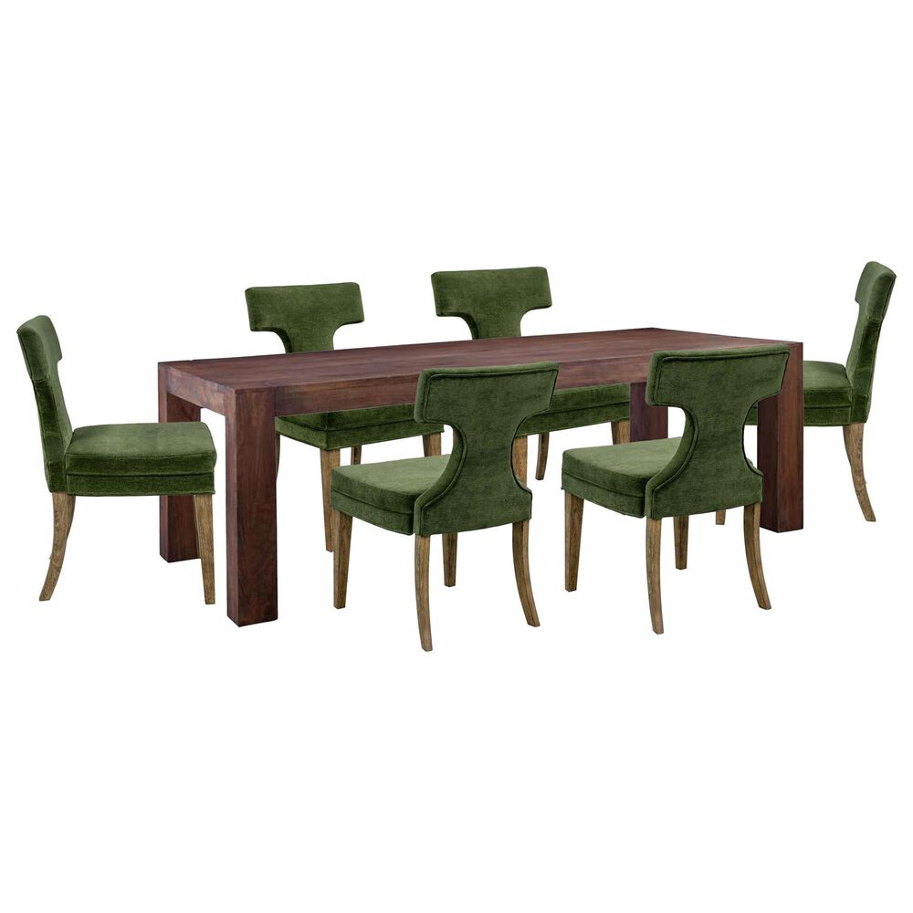 Bassett Mirror Company Walsh and Oliver 7-Piece Rectangular Dining Set in Rustic Brown, , large