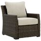 Ashley Brook Ranch Outdoor Lounge Chair in Brown, , large