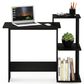 HOMLUX 40" Computer Desk with Open Side Shelves in Americano and Black, , large