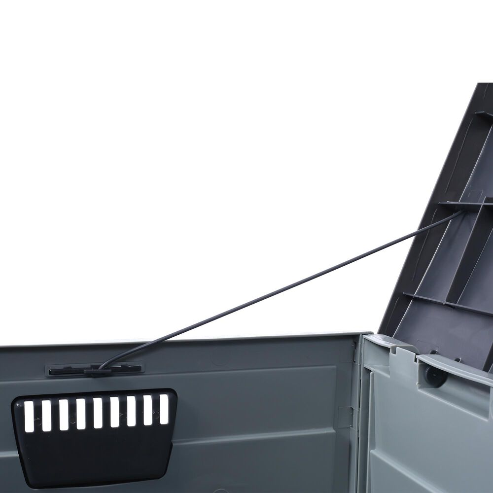 Hearth and Haven 75-Gallon Outdoor Plastic Deck Box with Built-In Wheels in Gray, , large