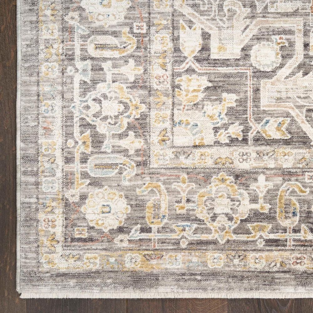 Nourison Antique Fusion Ivory and Charcoal 3'11" x 5'10" Area Rug, , large