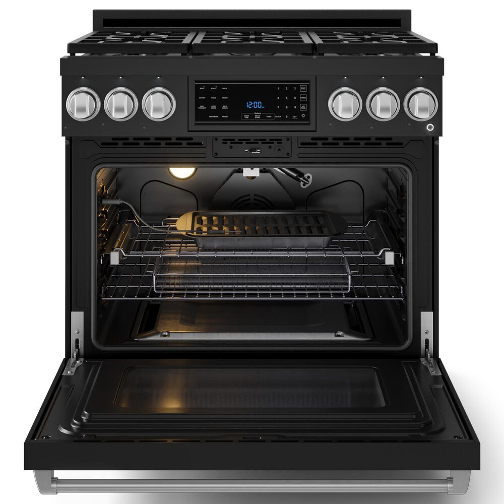 THOR KITCHEN Gordon Ramsay 6 Cu. Ft. 36&quot; Professional Liquid Propane Range with Stainless Steel Handle Kit in Black, , large