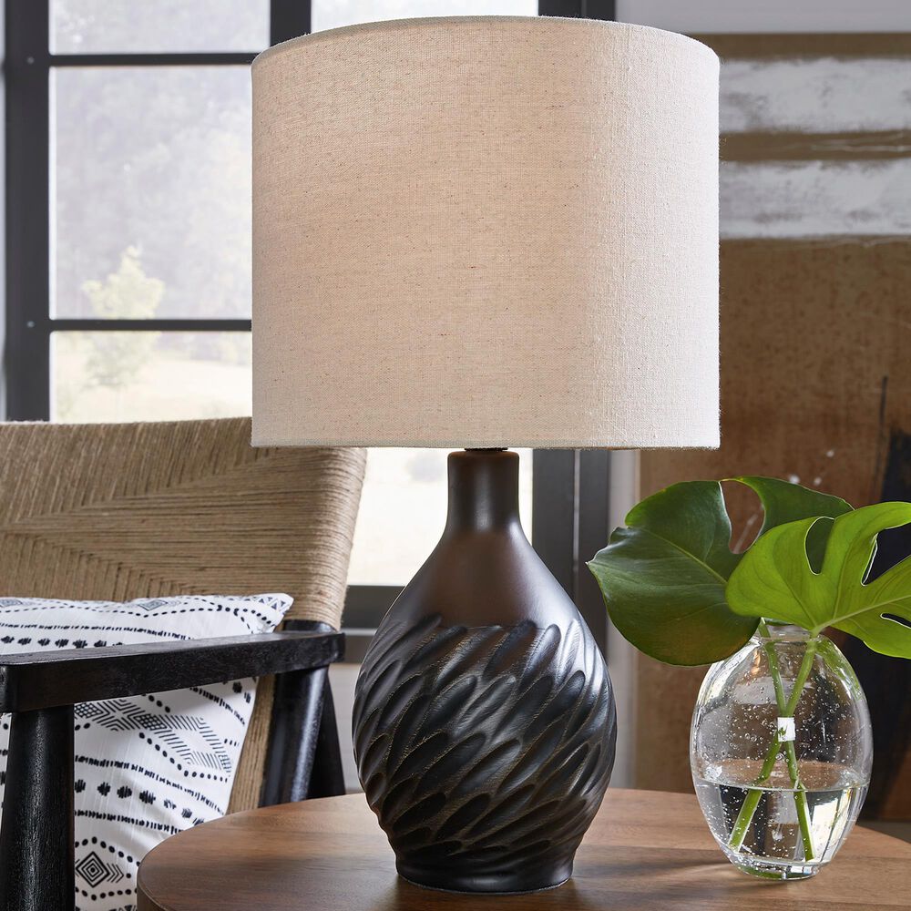 Ashley Garinton Table Lamp in Distressed Matte Black, , large