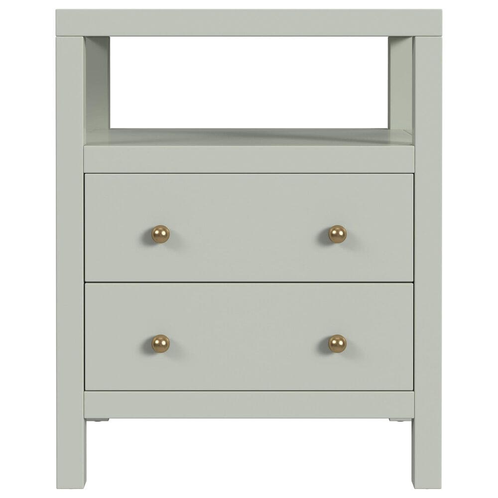 Butler Specialty Company Nora 2 Drawer Nightstand with Open Shelf in Sage Green, , large
