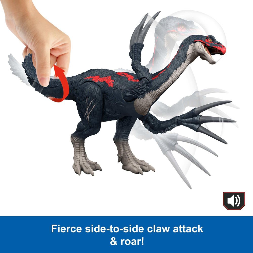 Jurassic World Chaos Theory Slash N Roar Therizinosaurus Dinosaur Figure, , large