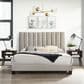 Mayberry Hill Coyote King Upholstered Platform Bed and Two Nightstands Set in Carroll Grey, , large