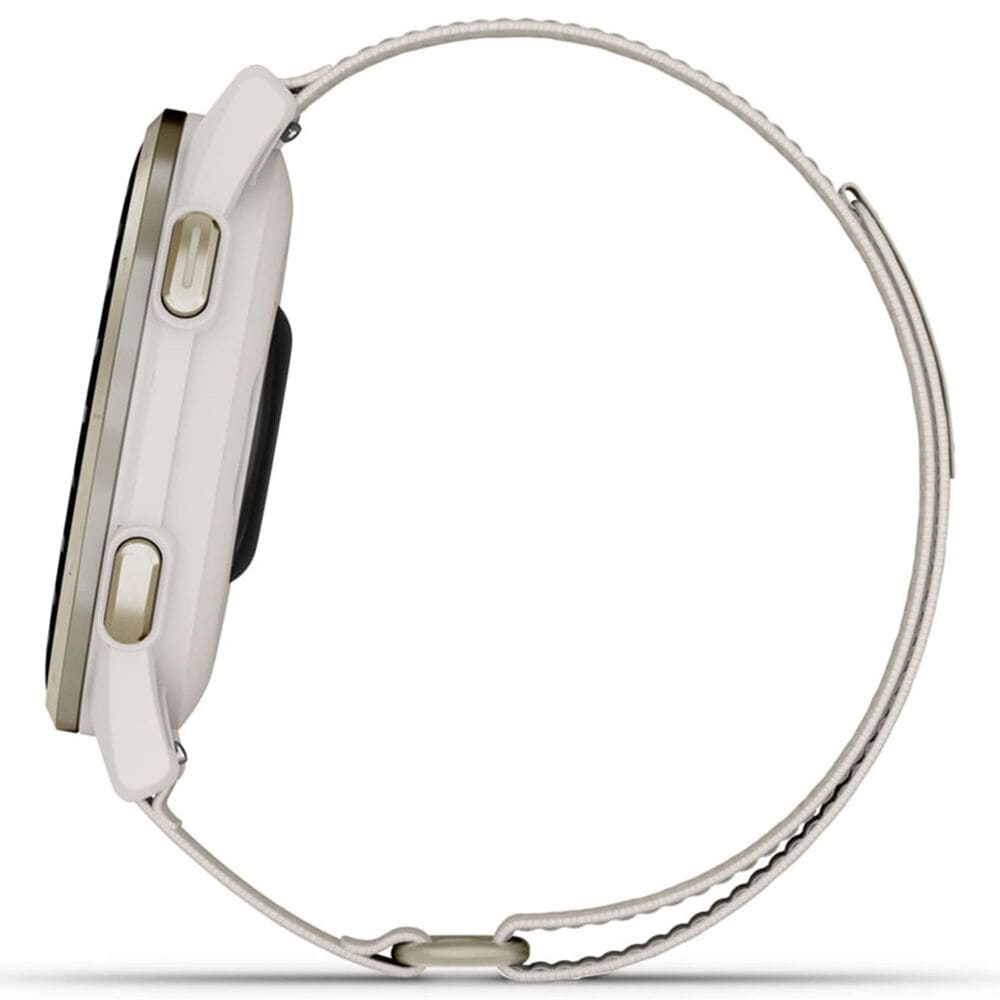Garmin Approach S50 43mm Golf and Fitness Smartwatch Cream Gold Aluminum Bezel Case with Ivory Nylon Band, , large