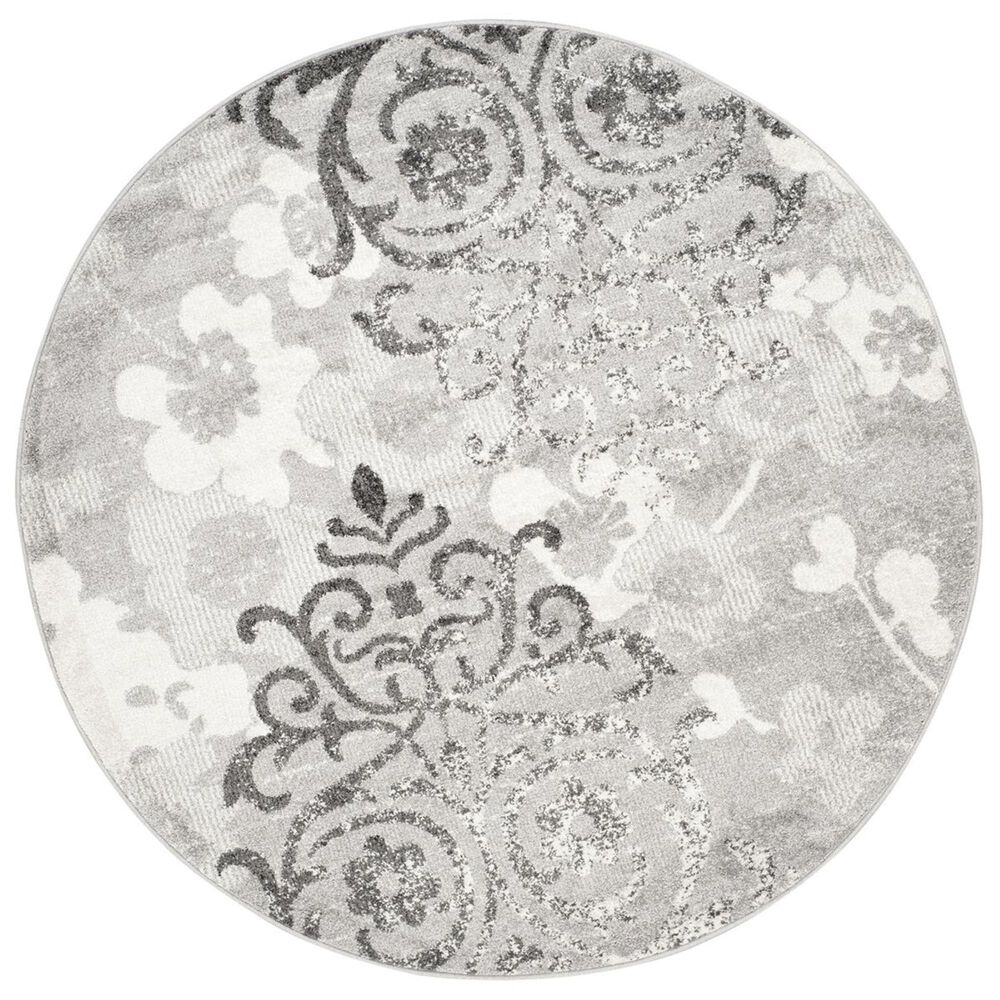 Safavieh Adirondack ADR114B-4R 4&#39; x 4&#39;  Silver/Ivory Round Rug, , large