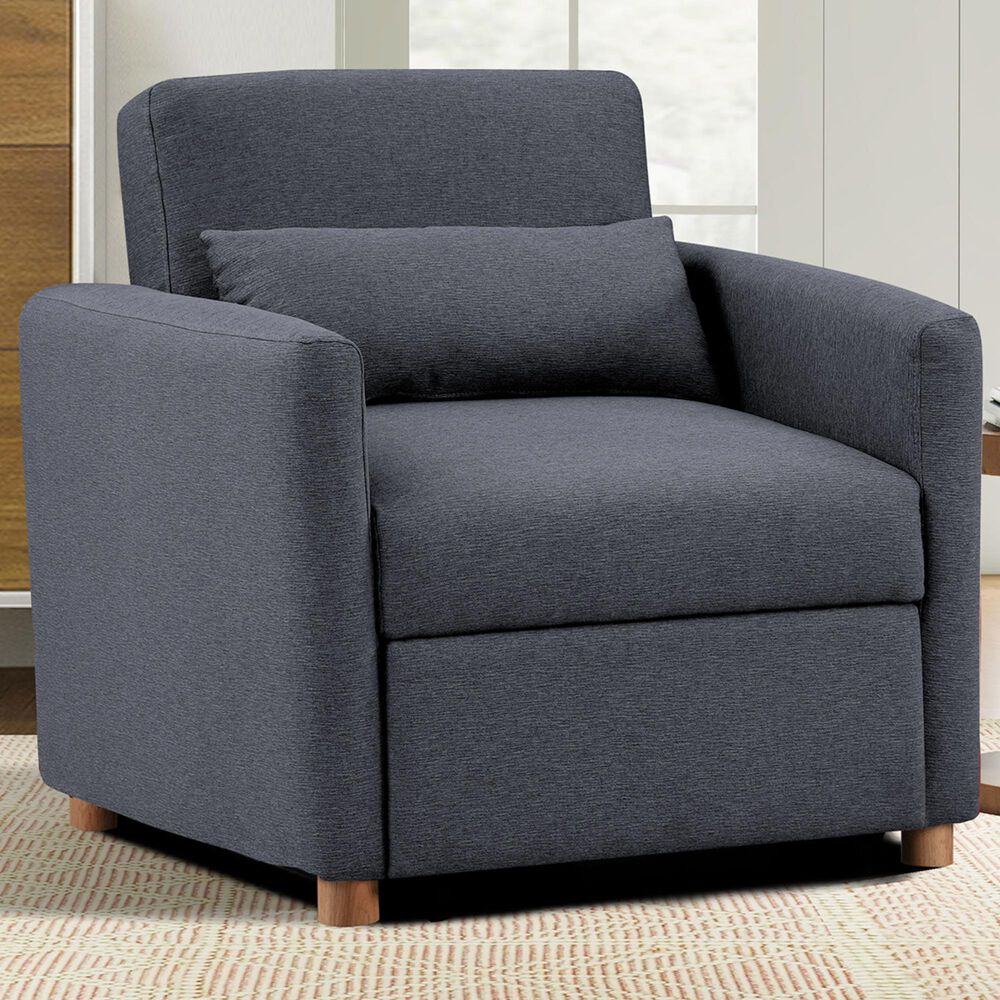 Lifestyle Solutions Conley Convertible Chair in Navy Blue, , large