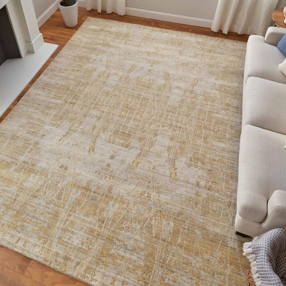 Feizy Eastfield 69FPF 3&#39; x 5&#39; Gold and Ivory Area Rug, , large