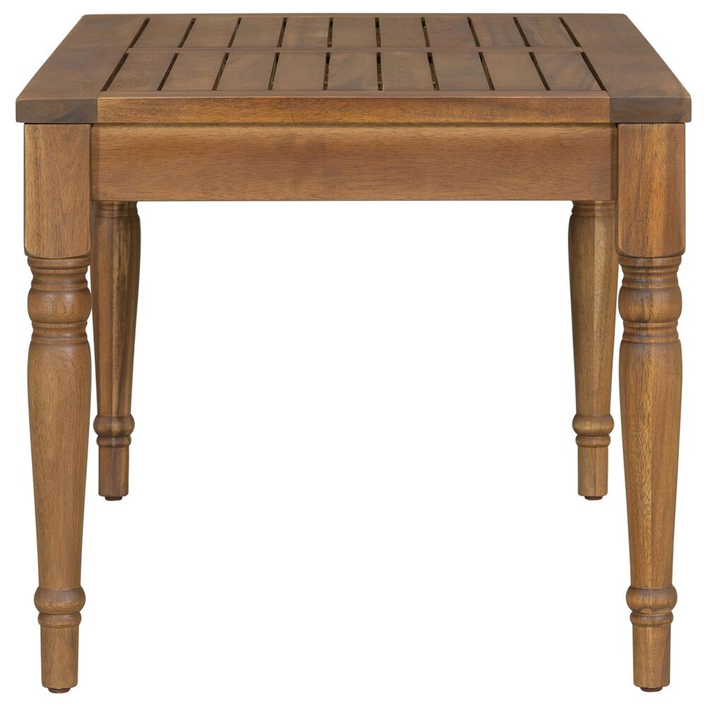 Hearth and Haven Outdoor Acacia Classic Coffee Table with Turned Legs in Natural, , large