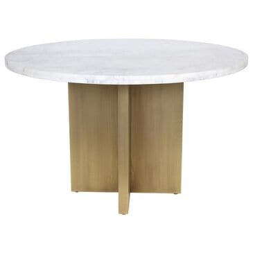 Moe"s Home Collection Graze Dining Table in White and Brass - Table Only, , large