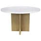 Moe"s Home Collection Graze Dining Table in White and Brass - Table Only, , large