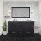 Lexora Home Dukes 60" Double Bathroom Vanity in Espresso with 2 cm White Quartz Top and Rectangular Sinks, , large