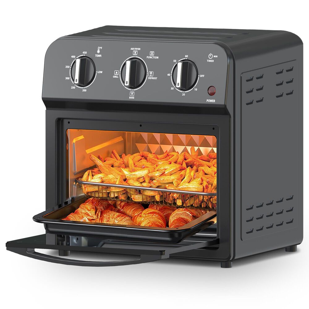 HOMLUX 13 Qt Air Fryer Toaster Oven in Black, , large
