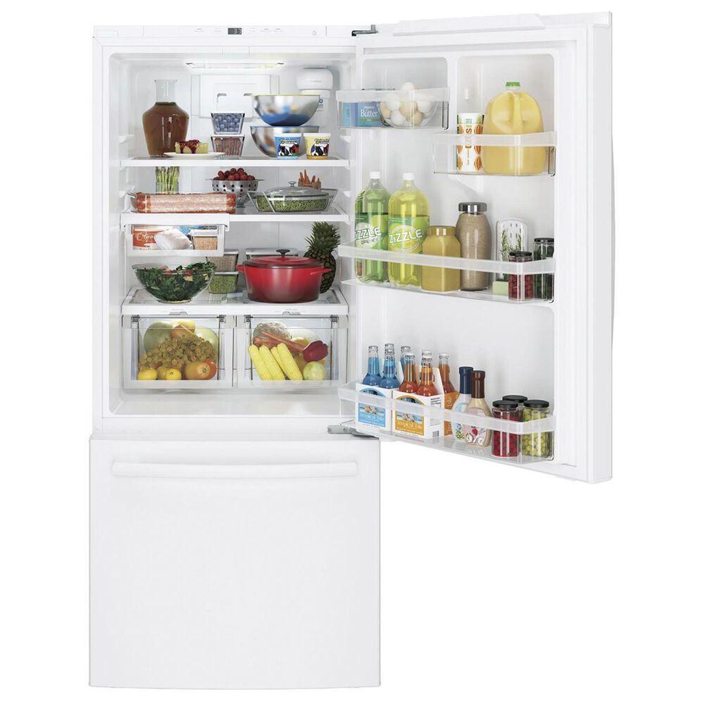 GE Appliances 20.9 Cu. Ft. Bottom Freezer Refrigerator in White, , large