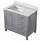 Lexora Home Jacques 36" Left Offset Single Bathroom Vanity in Distressed Grey with 2 cm White Quartz Top and Rectangular Sink, , large