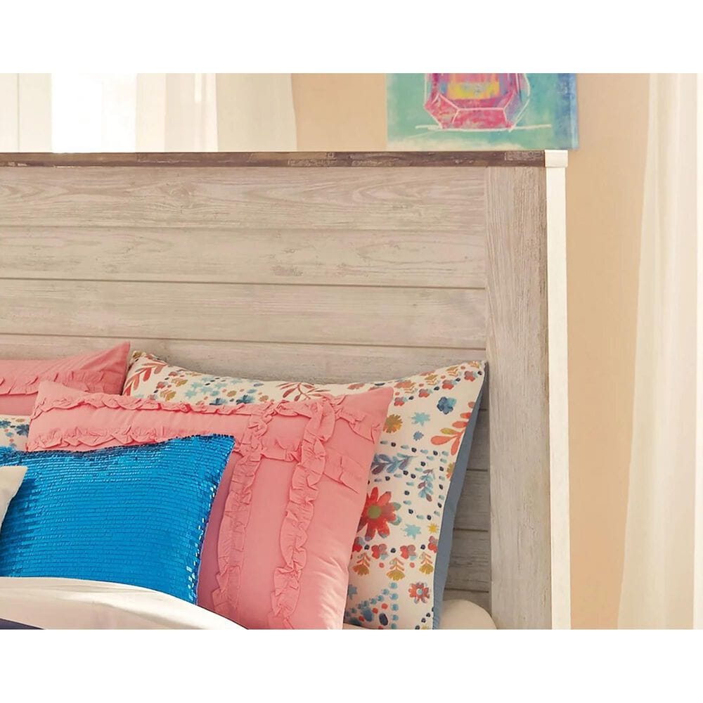 Ashley Willowton Twin Panel Bed in Whitewash, , large