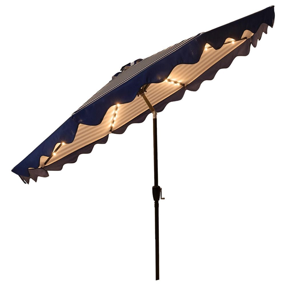 HOMLUX 10' Solar LED Patio Umbrella with Adjustable Tilt and in Dark Blue, , large