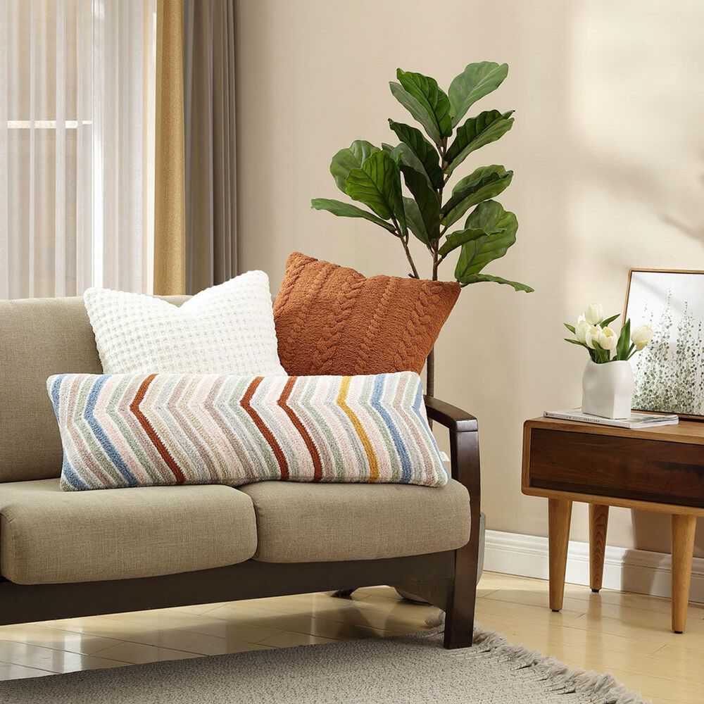 Sunday Citizen Snug Waffle 20&quot; Square Throw Pillow in Off White, , large