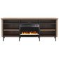 DHP Damson 67" TV Stand with Electric Fireplace in Danish Walnut and Black, , large