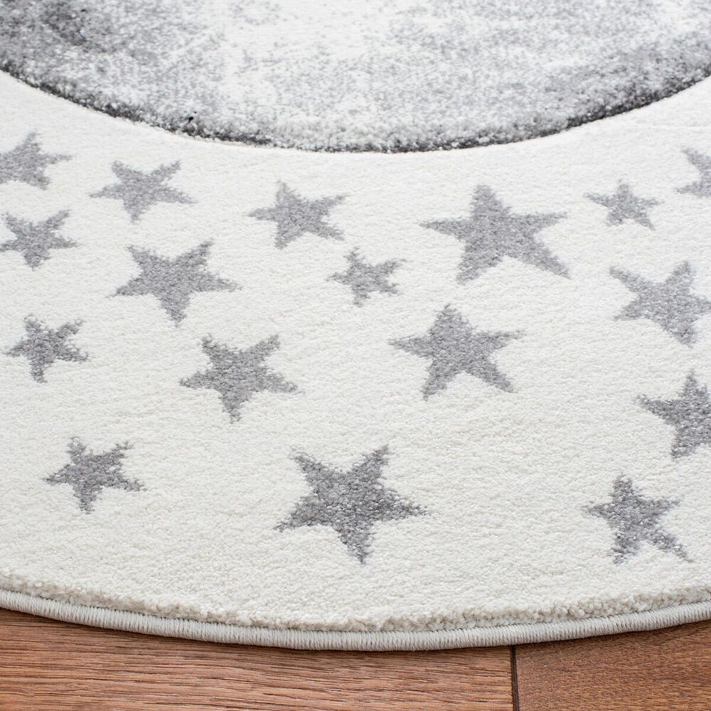 Safavieh Carousel 4&#39; Round Ivory and Grey Kids  Area Rug, , large