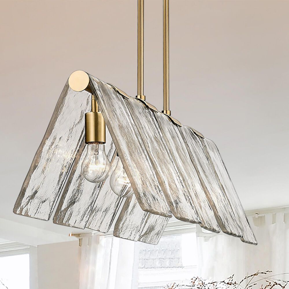 Golden Lighting Serenity 5-Light Linear Pendant in Modern Brass, , large