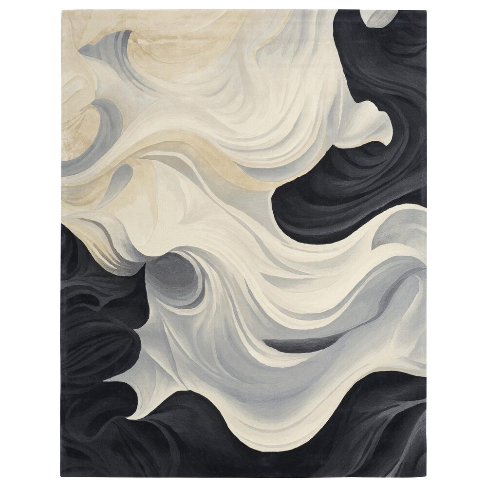 Nourison Prismatic Ivory and Black 8"6" x 11"6" Area Rug, , large