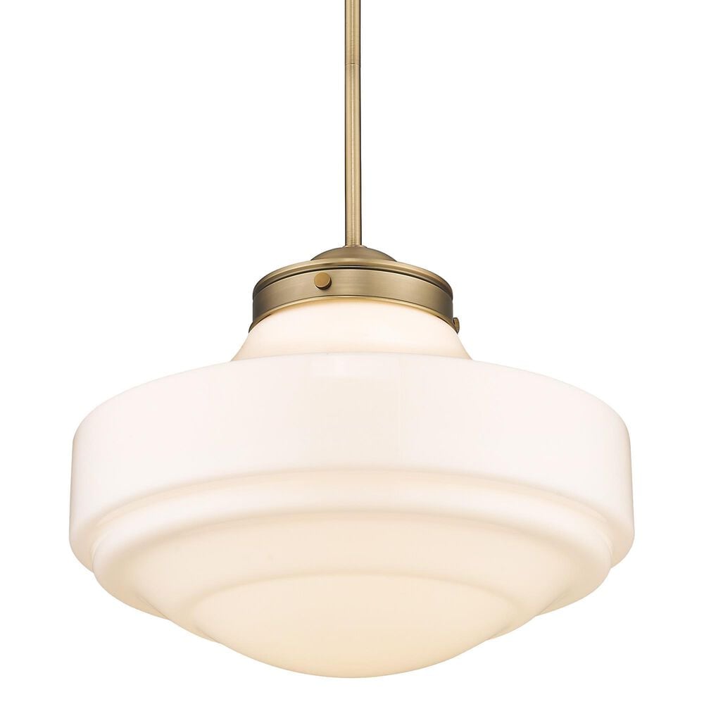 Golden Lighting Ingalls Large Pendant with Vintage Milk Glass in Modern Brass, , large