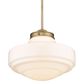 Golden Lighting Ingalls Large Pendant with Vintage Milk Glass in Modern Brass, , large