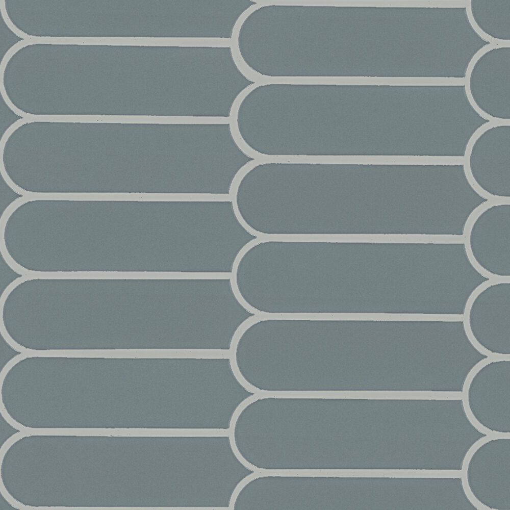 MS International Cielo Azul Scallop 12" x 12" Porcelain Mosaic Sheet, , large