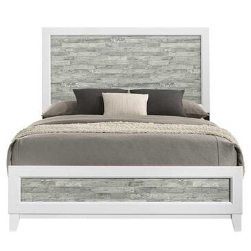 Titanic Furniture Artic Full Panel Bed in Gray and White, , large