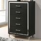 Coaster Lucia 5-Drawer Chest in Black and Chrome, , large