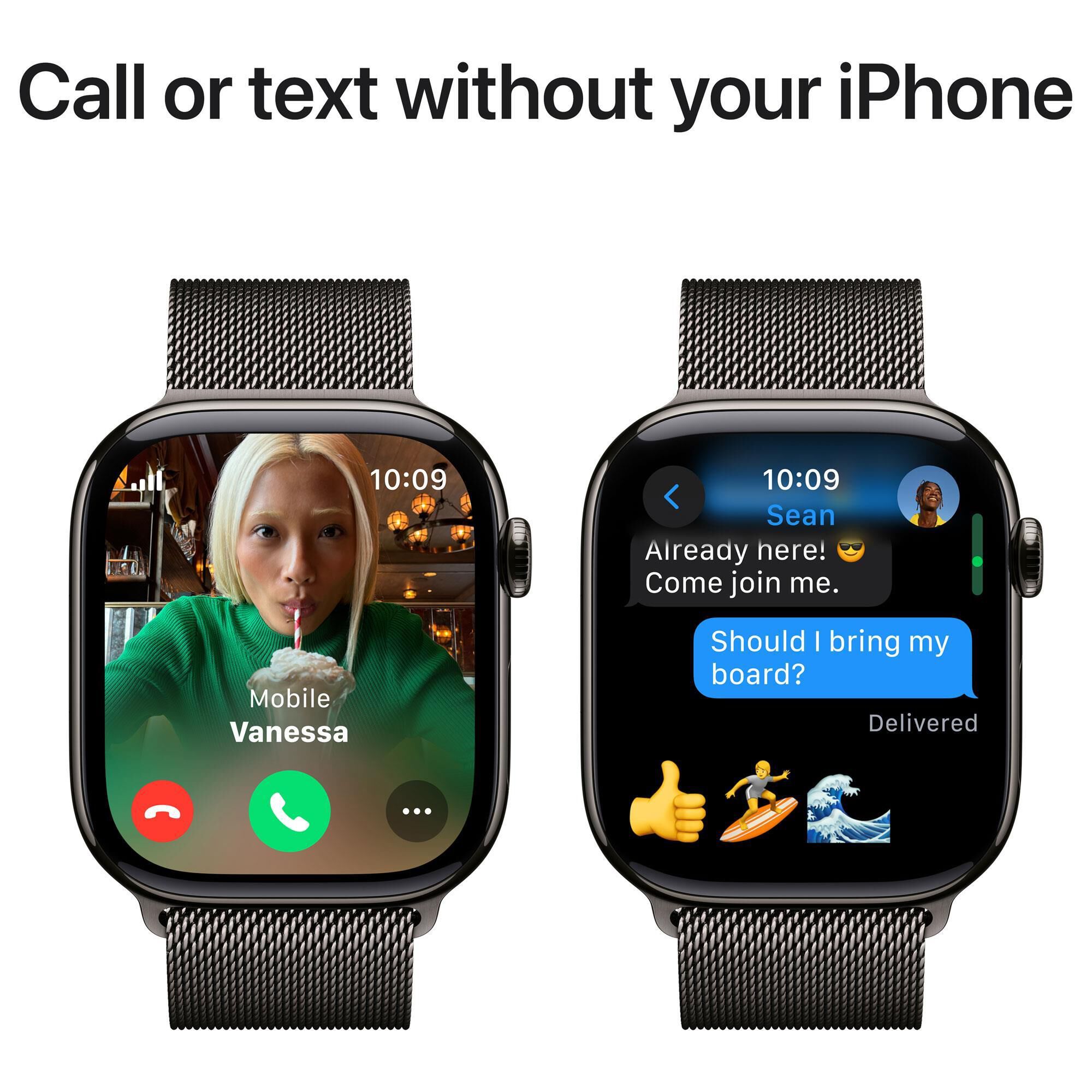 Apple Watch Series 10 GPS Cellular 46mm Slate Titanium Case with Slate Milanese Loop S M Shop NFM