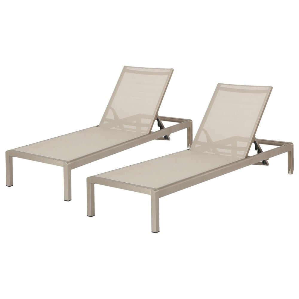 Noble House Cape Coral Patio Chaise Lounge in Gray (Set of 2), , large