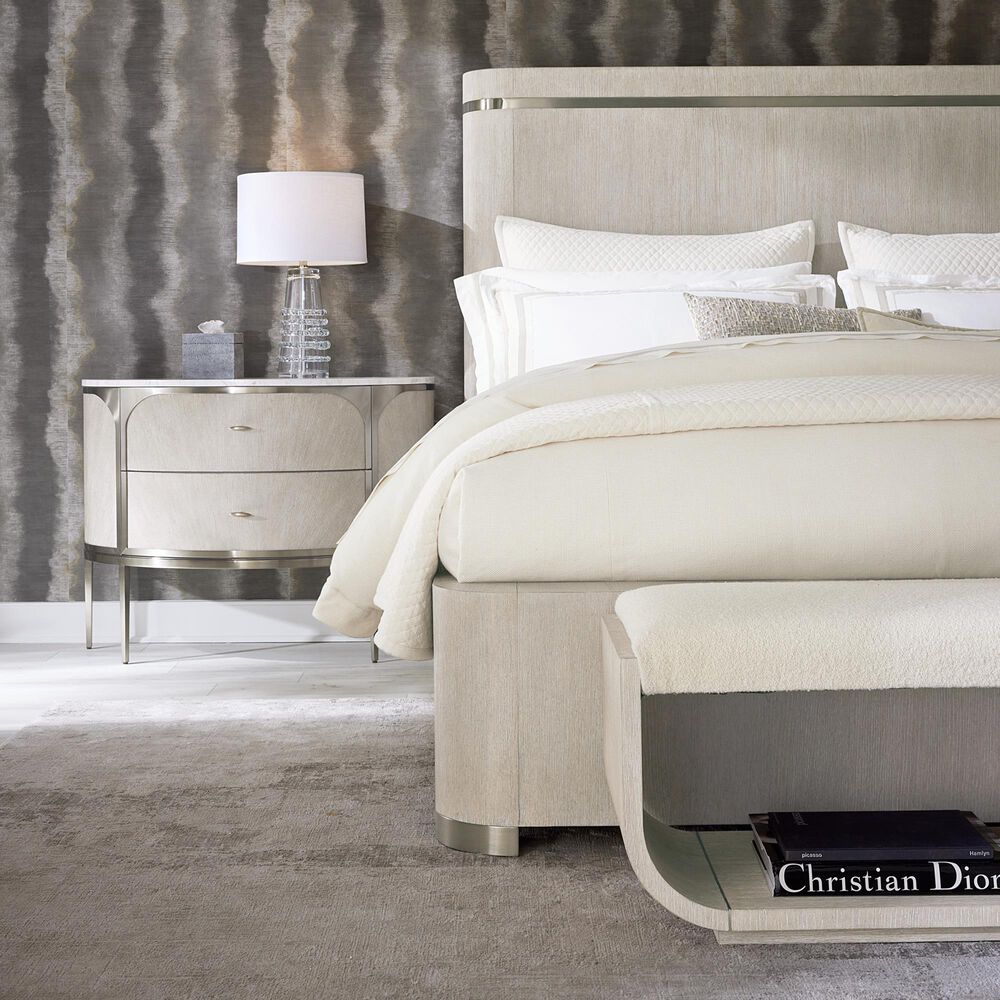 Hooker Furniture Modern Mood 2-Drawer Nightstand in Diamond, Pewter, White and Gray, , large