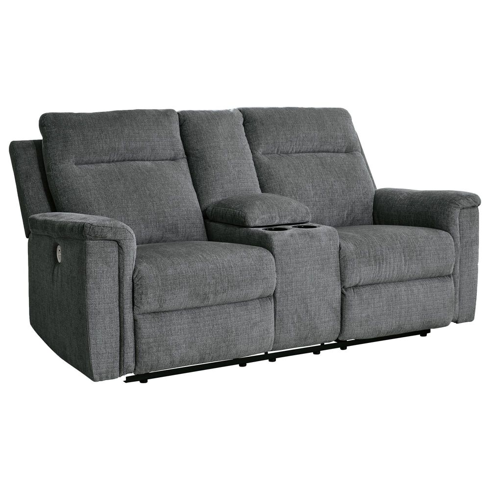 Ashley Barnsana Power Reclining Loveseat in Gravel, , large
