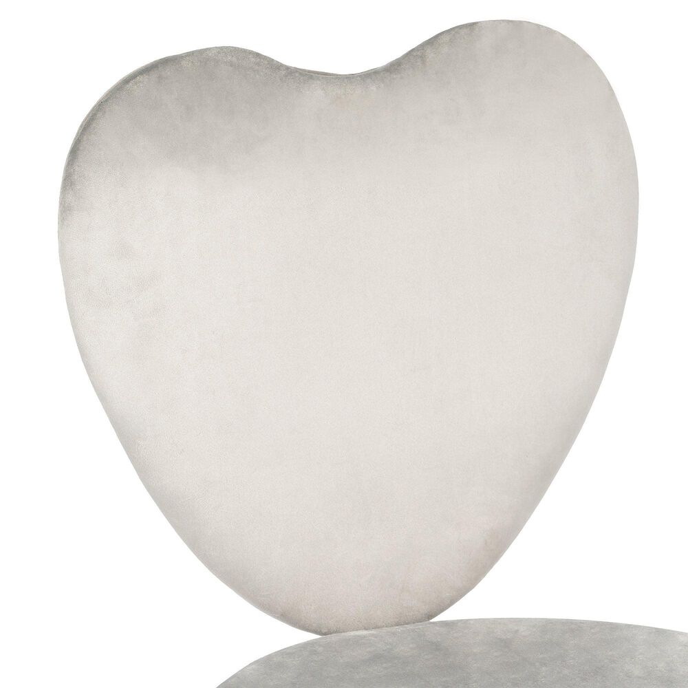 Impressions Vanity Heart Swivel Vanity Chair with Cool Grey Cushion in Matte Silver, , large